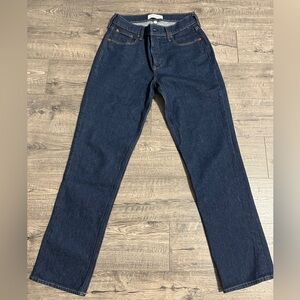 Abercrombie & Fitch curve love Dark Blue 90’s Straight mid rise  Jeans